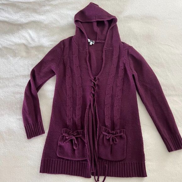 Sweaters - Women's Carducci Cable Knit Hoodie Cardigan, Size S